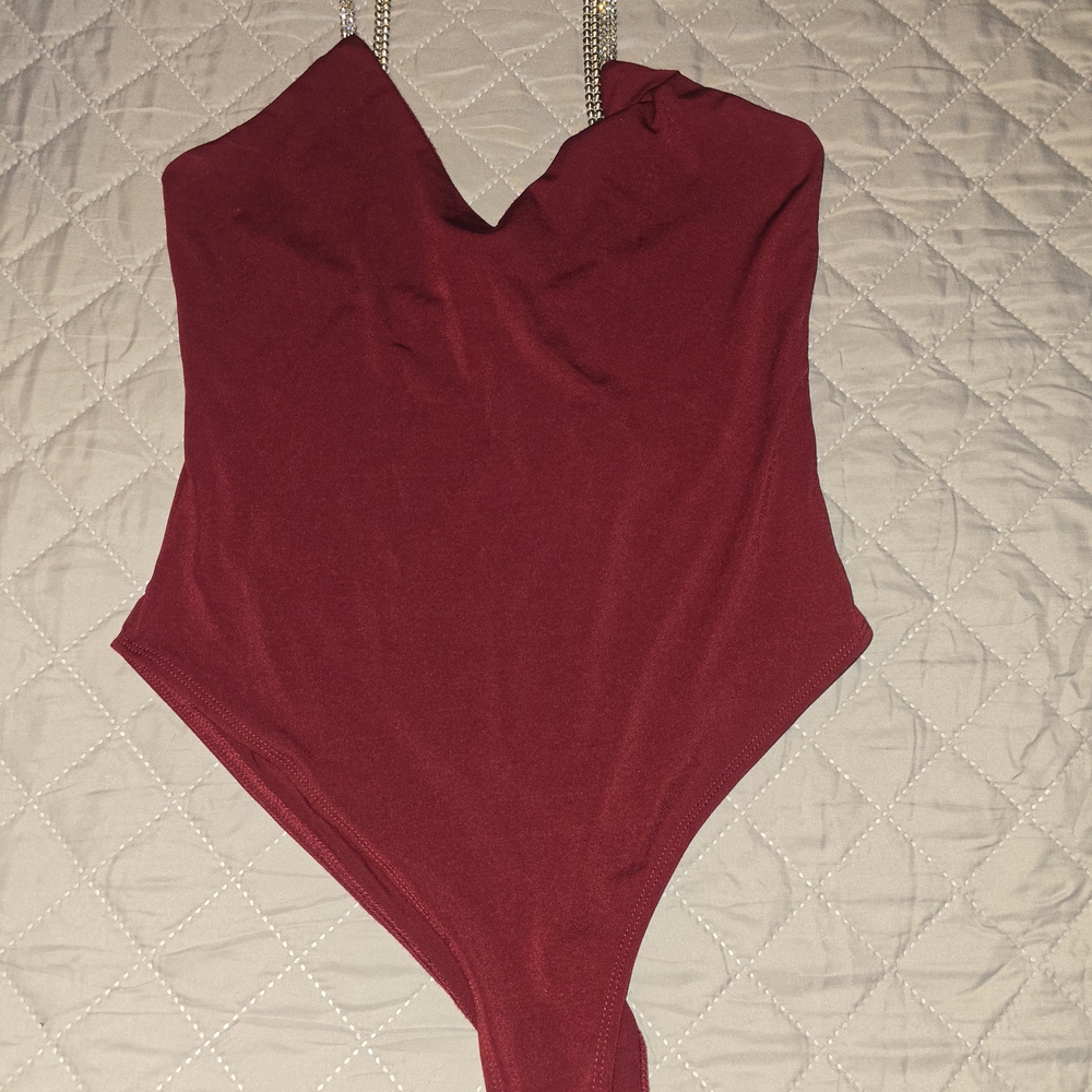 Elegant Burgundy Women's Bodysuit